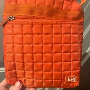 Lug Quilted Orange Crossbody Bag